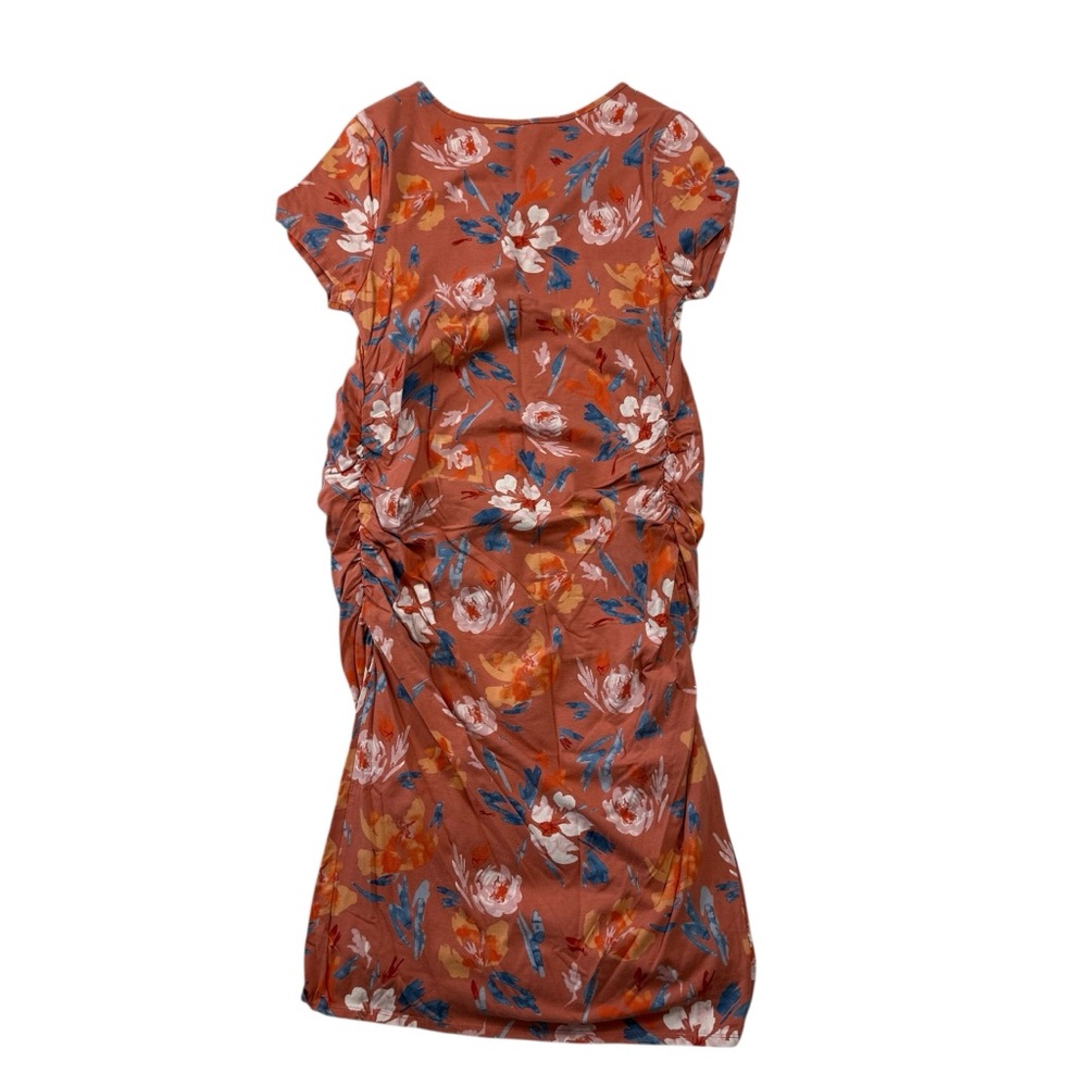 Isabel Maternity by Ingrid & Isabel Floral Print Ruched Midi Dress XL - Picture 5 of 9